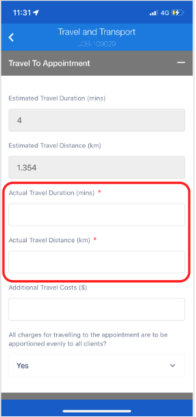 Fig: Travel to appointment